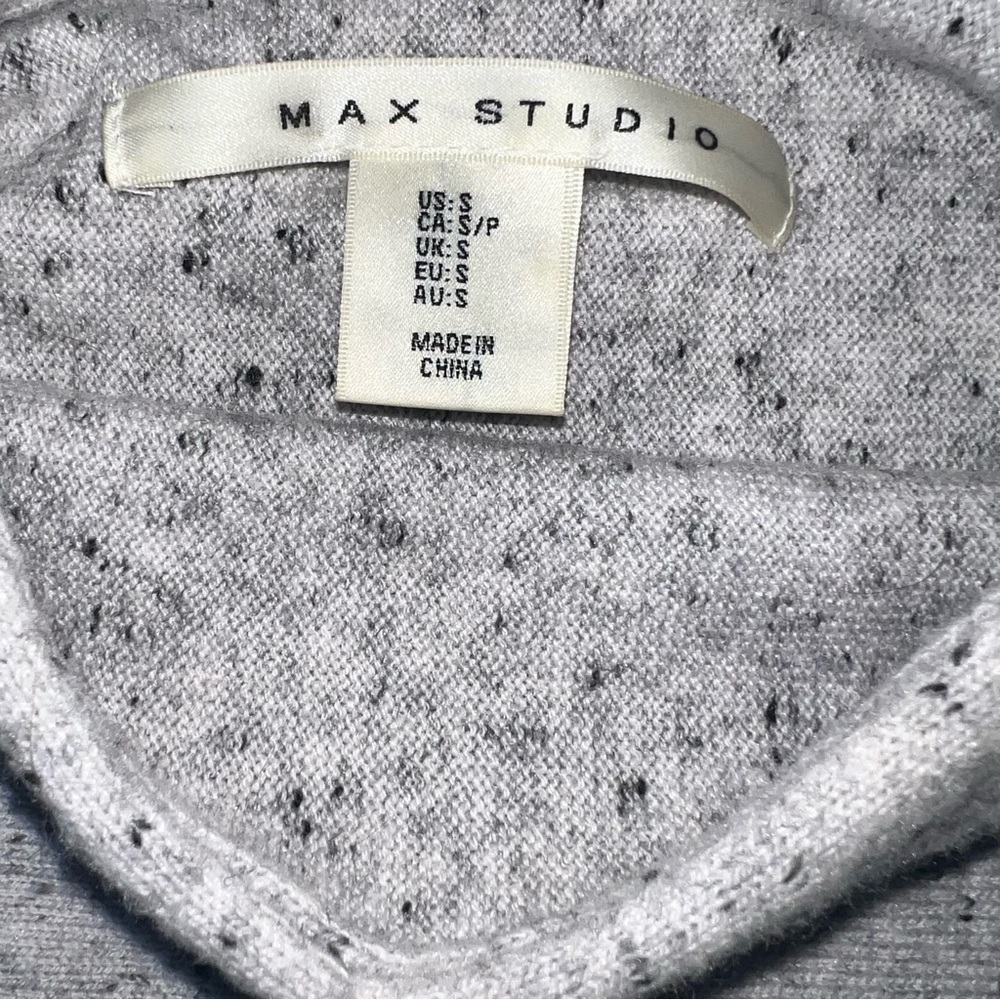 Max Studio Sweater Merino Wool & Alpaca Grey High Roll Neck Small - Picture 3 of 8